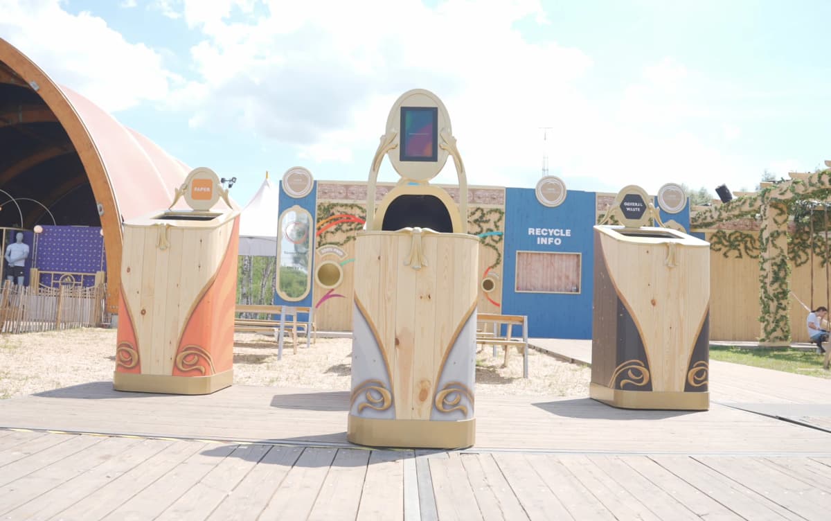 Brussels Airport and Neurogreen AI smart bins at DreamVille, Tomorrowland 2024