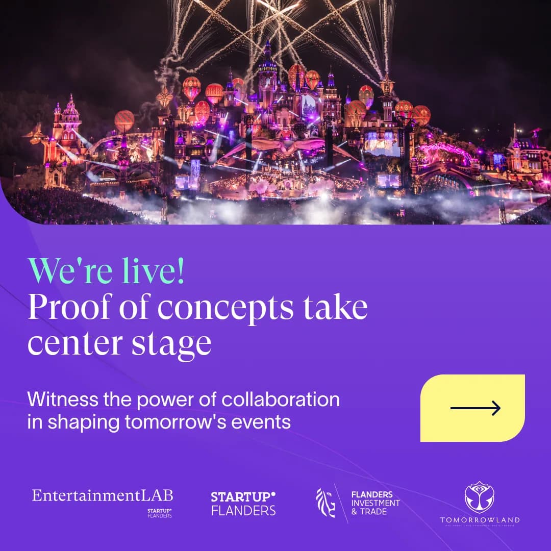 Social post: we're live, proof of concepts take centre stage, over the Tomorrowland main stage