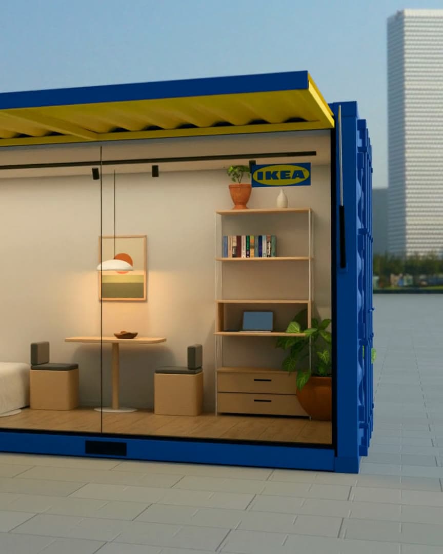 IKEA mobile showroom in a shipping container