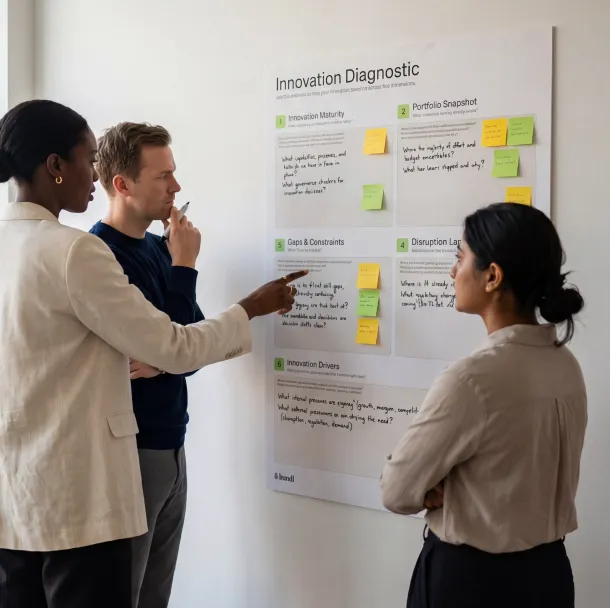 A proven 8-step framework to define, align, and activate your innovation strategy through a high-impact, 2-3 day executive sprint.